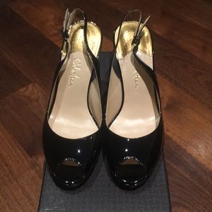 Cole Haan Carma Air Sling Black Patent Heels